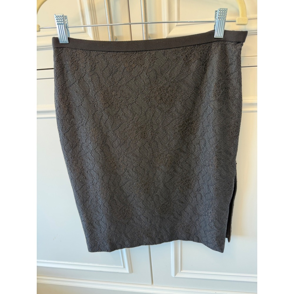Diane von Furstenberg Skirt Women 8 Black New Lace Pencil Side Slit Luxury